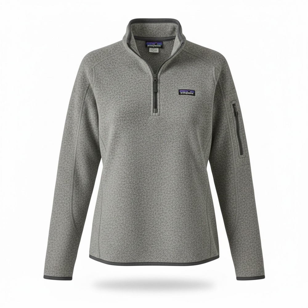Patagonia Gray Zip Up Sweater with Cozy Fleece